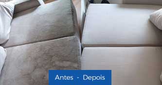 Antes e Depois - Lavagem de Sofá